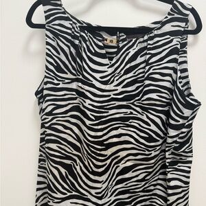 Dana Buchman Black and White Zebra Print Blouse